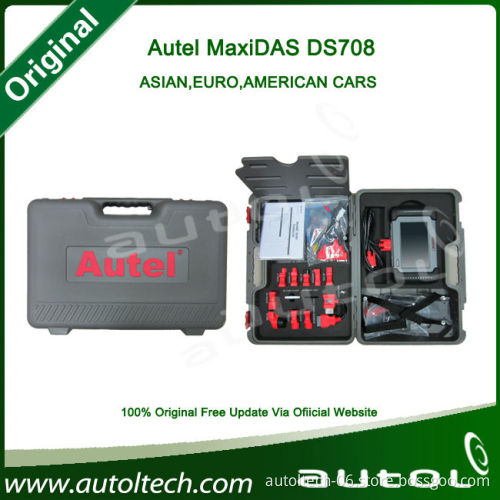 High Quality 2014 DHL Free Original udpated via on line Car diagnostic tool DS 708 scanner Autel MaxiDAS DS708 English Spanish